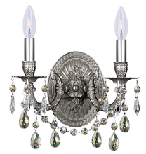 Crystorama 5522-PW-SSS - 2 Light Pewter Sconce