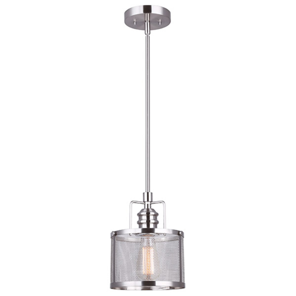 BECKETT, 1 Lt Rod Pendant, Metal Shade, 100W Type A, 7 3/4" W x 18 1/4" - 60 1/4