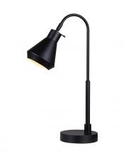 Canarm ITL1020A21BK - BYCK, ITL1020A21BK, MBK Color, 1 Lt Table Lamp, 40W Type A, On-Off on Cord, 6.25