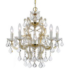 Crystorama 4335-GD-CL-MWP - Maria Theresa 6 Light Crystal Gold Chandelier