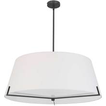 Dainolite PST-324P-MB-WH - 4 LT Incandescent Pendant, MB w/ WH fabric shade