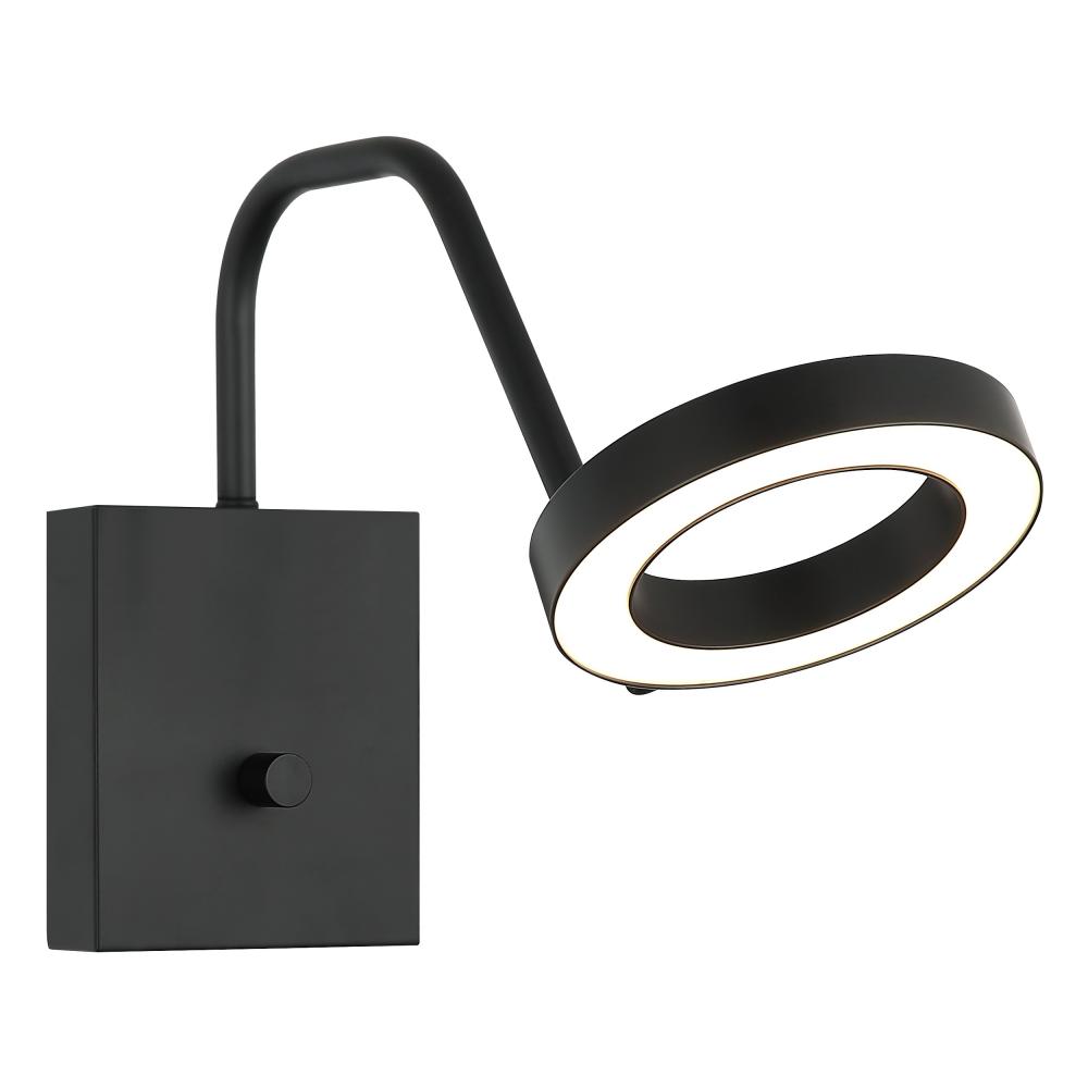 1 LT LED "REALM" BLACK WALL SCONCE / ACRYLIC SHADE