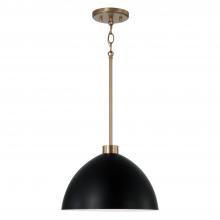 Capital Lighting 352011AB - 1-Light Pendant in Aged Brass and Black