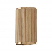 Capital Lighting 650721WS - 2-Light Sconce in Matte Brass and Handcrafted Mango Wood in White Wash