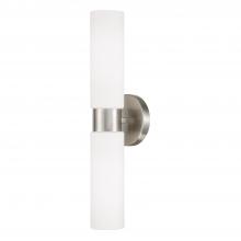 Capital Lighting 652621BN - 2-Light Dual Linear Sconce Bath Bar in Brushed Nickel with Soft White Glass