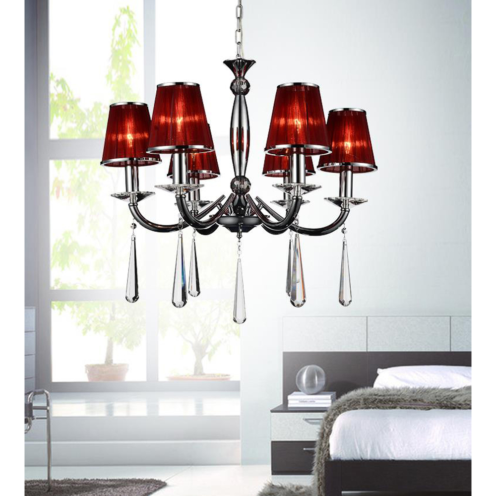 Dina 6 Light Up Chandelier With Chrome Finish