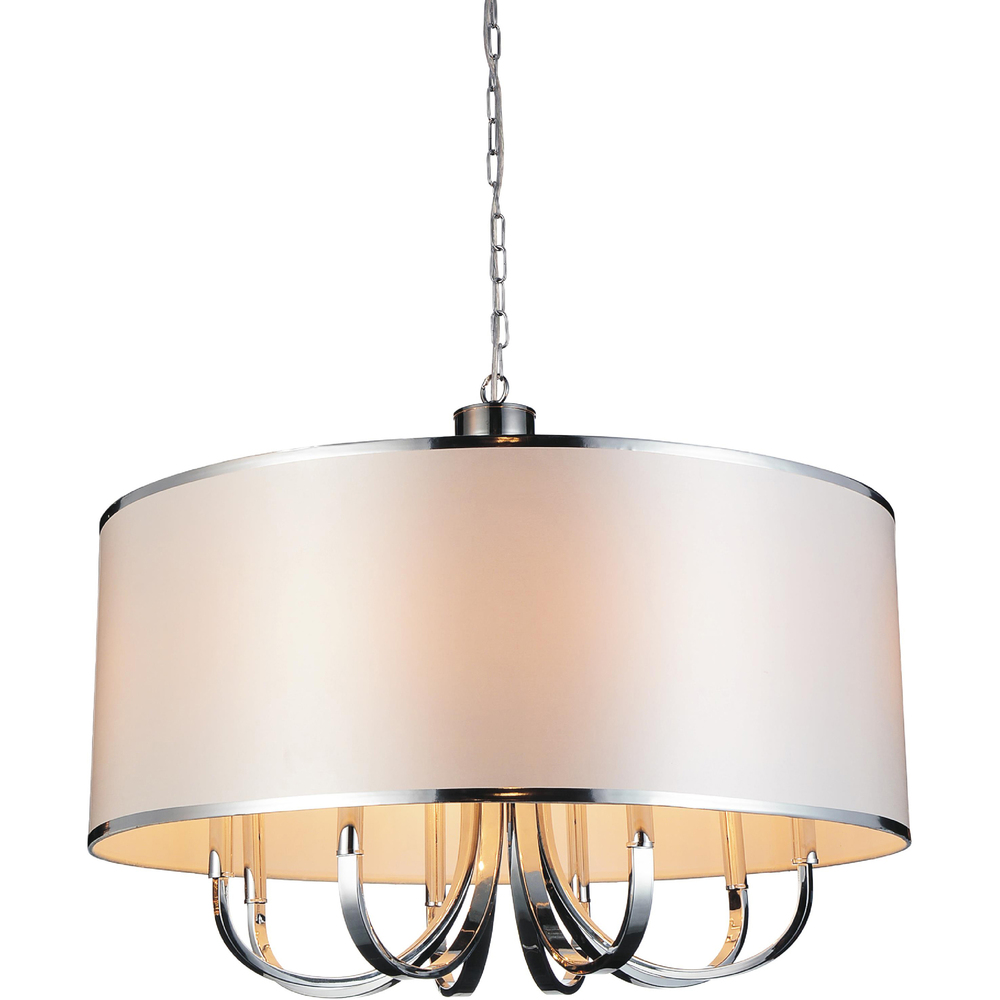 Orchid 8 Light Drum Shade Chandelier With Chrome Finish