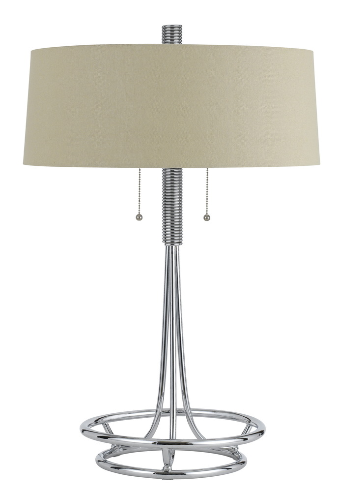 60W X 2 Leccemetal  Table Lamp With Burlap Shade