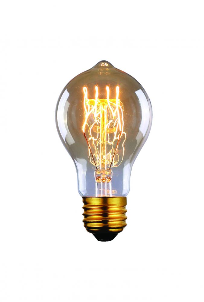 Bulb, Edison Bulbs, 60W E26 -G-, Light Golden Glass, A60 Cone Shape, Dimmable, 2500 hours