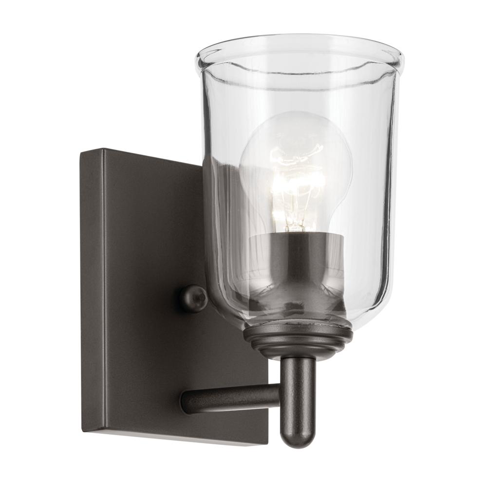 Shailene 5" 1-Light Wall Sconce with Clear Glass in Olde Bronze