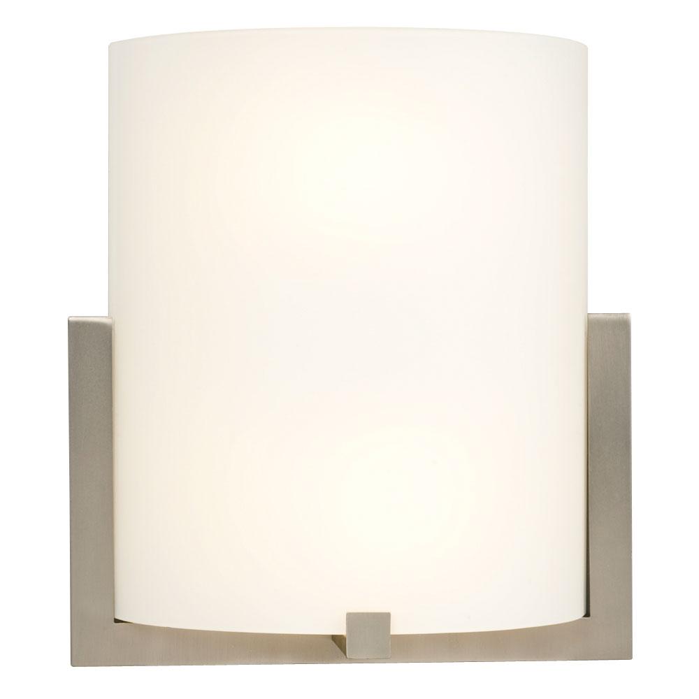 Wall Sconce - in Brushed Nickel finish with Frosted White Glass