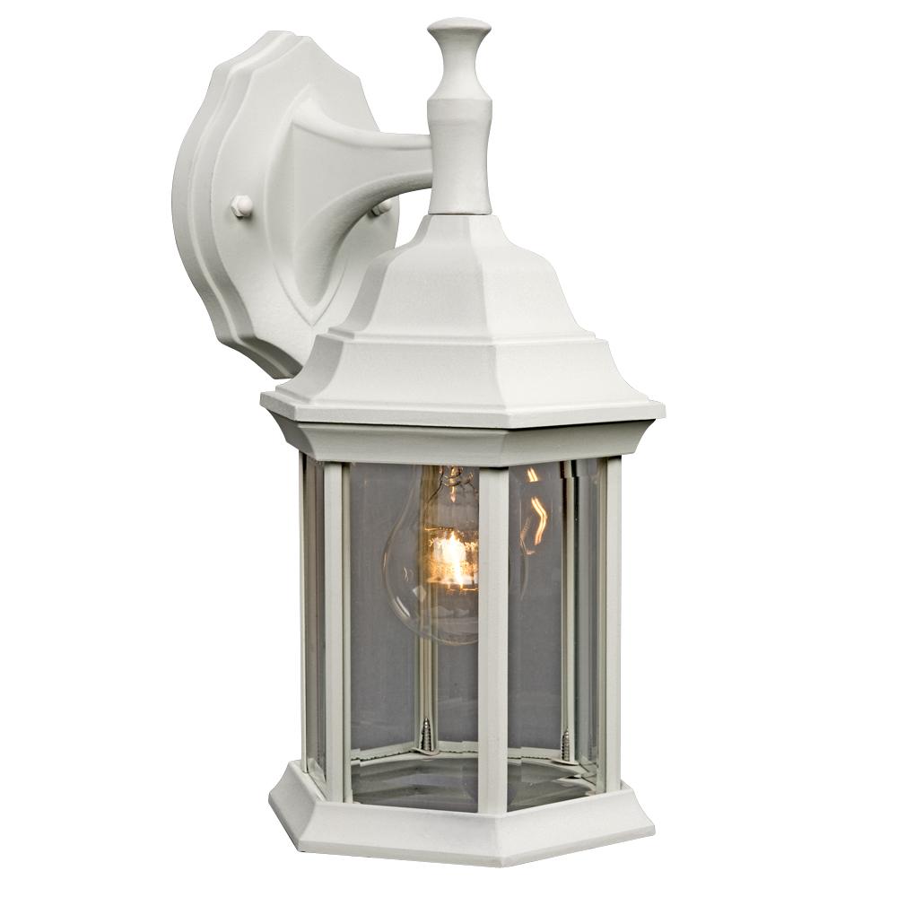 Outdoor Cast Aluminum Lantern - White w/ Clear Beveled Glass