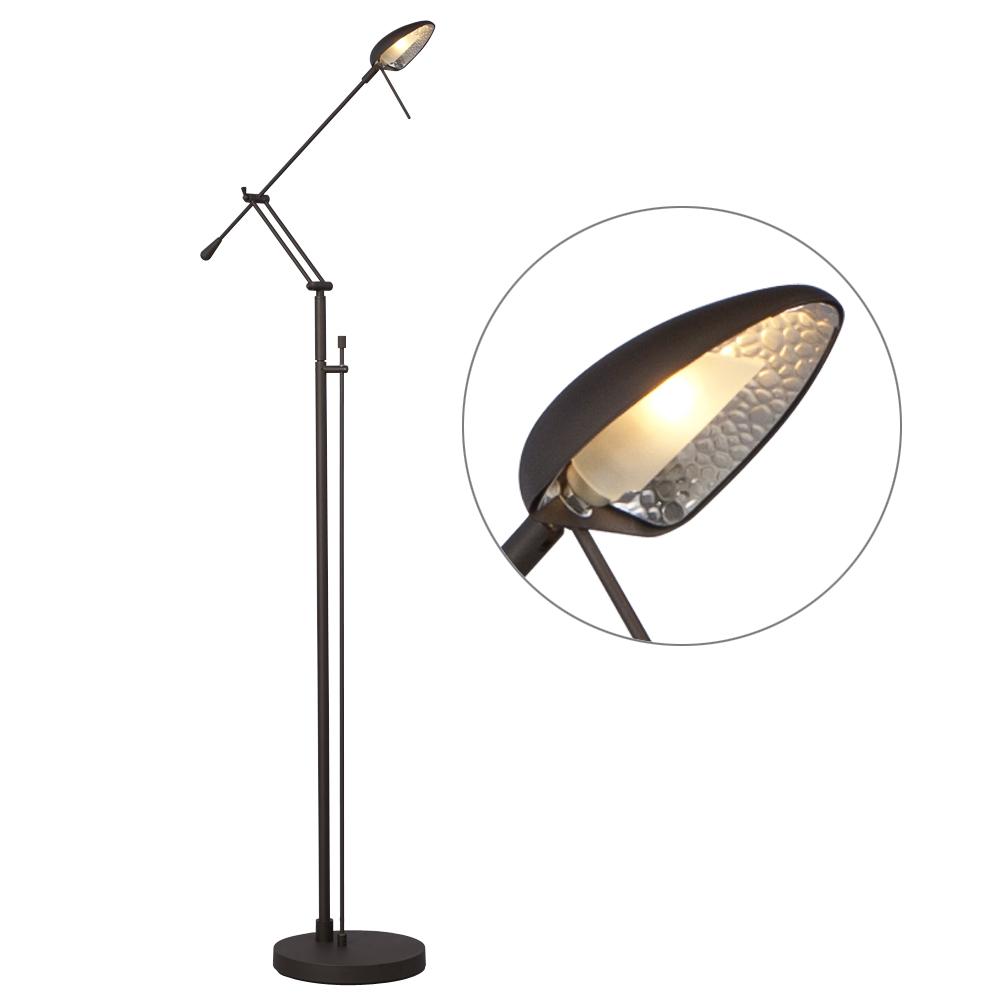 Floor Lamp - Matte Bronze with Metal Shade (Dimmable)