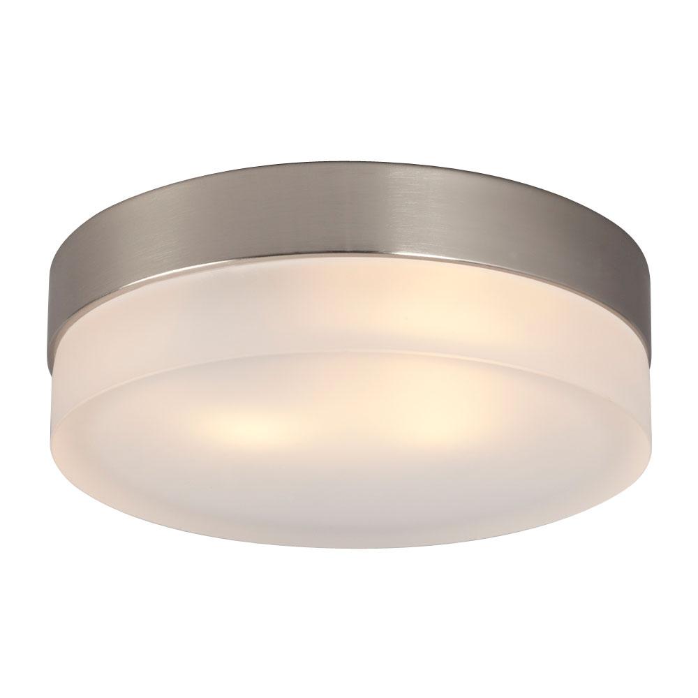Flush Mount Ceiling Light - in Brushed Nickel finish with Frosted Glass