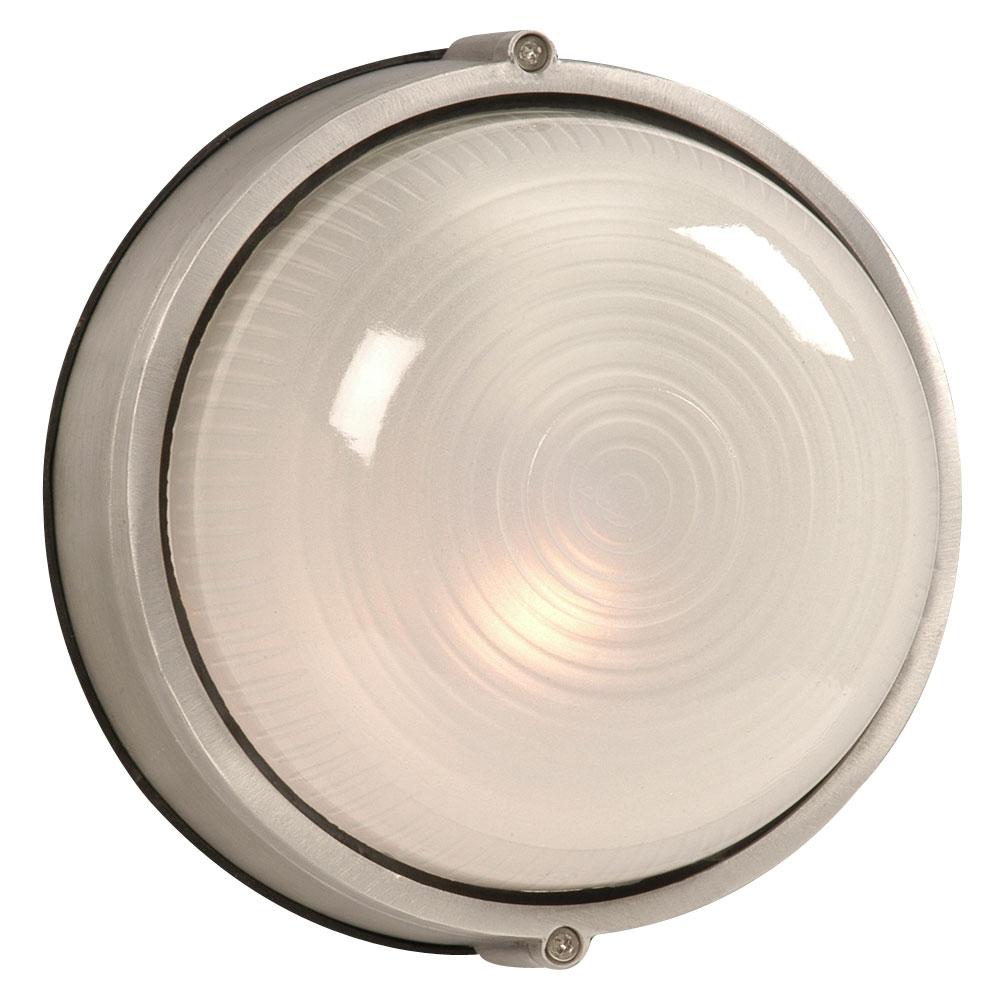 Outdoor Cast Aluminum Marine Light - in Satin Aluminum finish with Frosted Glass (Wall or Ceiling Mo
