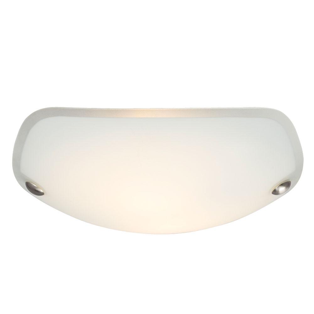Flush Mount Ceiling Light - in Brushed Nickel finish with Satin White Glass
