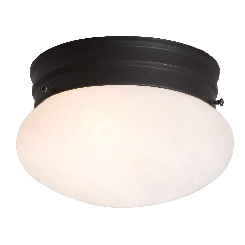Utility Flush Mount Ceiling Light - in Oil Rubbed Bronze finish with Marbled Glass