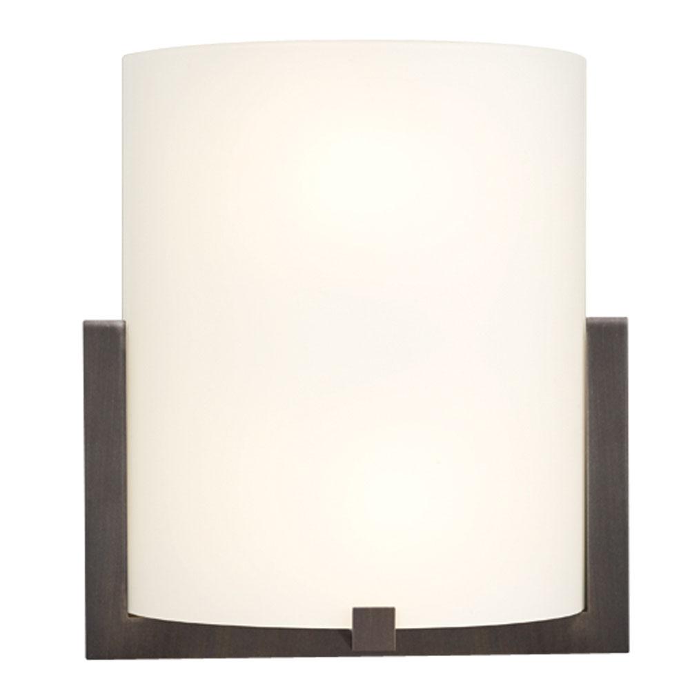 LED Wall Sconce - in Oil Rubbed Bronze with Frosted White Glass