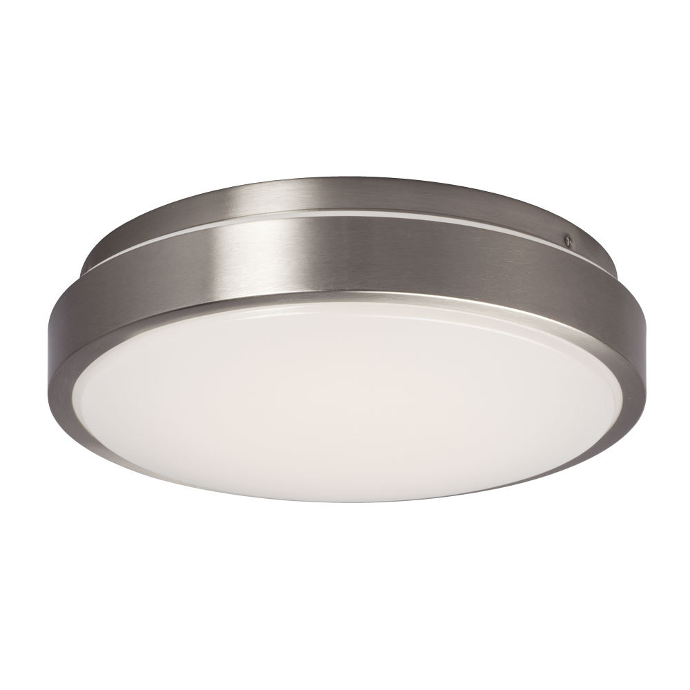 LED Flush Mount Ceiling Light - in Brushed Nickel finish with White Acrylic Lens