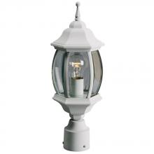 Galaxy Lighting 301093 WH - Outdoor Cast Aluminum Post Lantern - White w/ Clear Beveled Glass