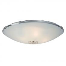 Galaxy Lighting 614405CH-226EB - 4-Light Flush Mount - Polished Chrome with Satin White Glass Shade and Crystal Accents