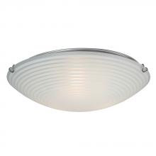 Galaxy Lighting ES615294CH - Flush Mount Ceiling Light- in Polished Chrome finish with Striped Patterned Satin White Glass