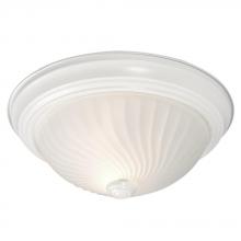 Galaxy Lighting 625018WH/FR - Flush Mount - White w/ Frosted Swirl Glass