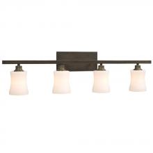 Galaxy Lighting 710154ORB - Four Light Vanity - Oil Rubbed Bronze with White Glass