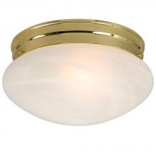 Galaxy Lighting 810310PB-213NPF - Utility Flush Mount Ceiling Light - in Polished Brass finish with Marbled Glass