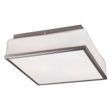 Galaxy Lighting ES613500BN - Square Flush Mount Ceiling Light - in Brushed Nickel finish with Opal White Glass