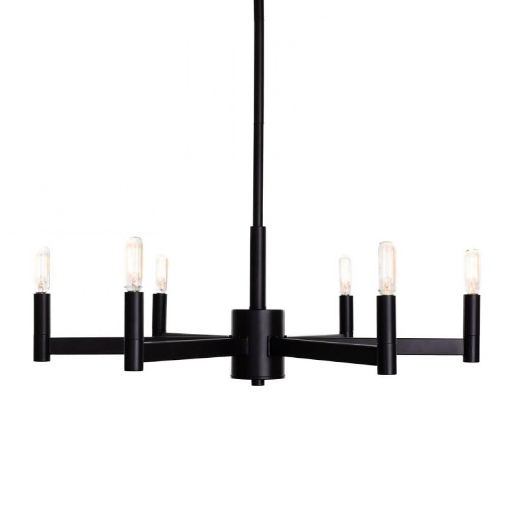 Teslin - 6 Light Chandelier in Black